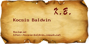 Kocsis Baldvin névjegykártya